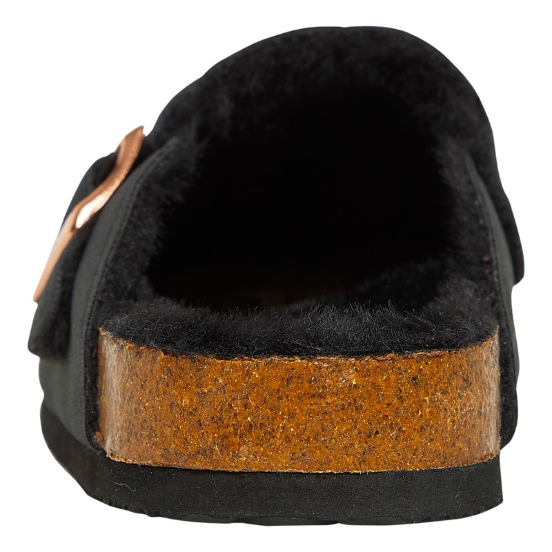 Original Penguin Womens Poppy Fur Mule Slippers Black - Image 4