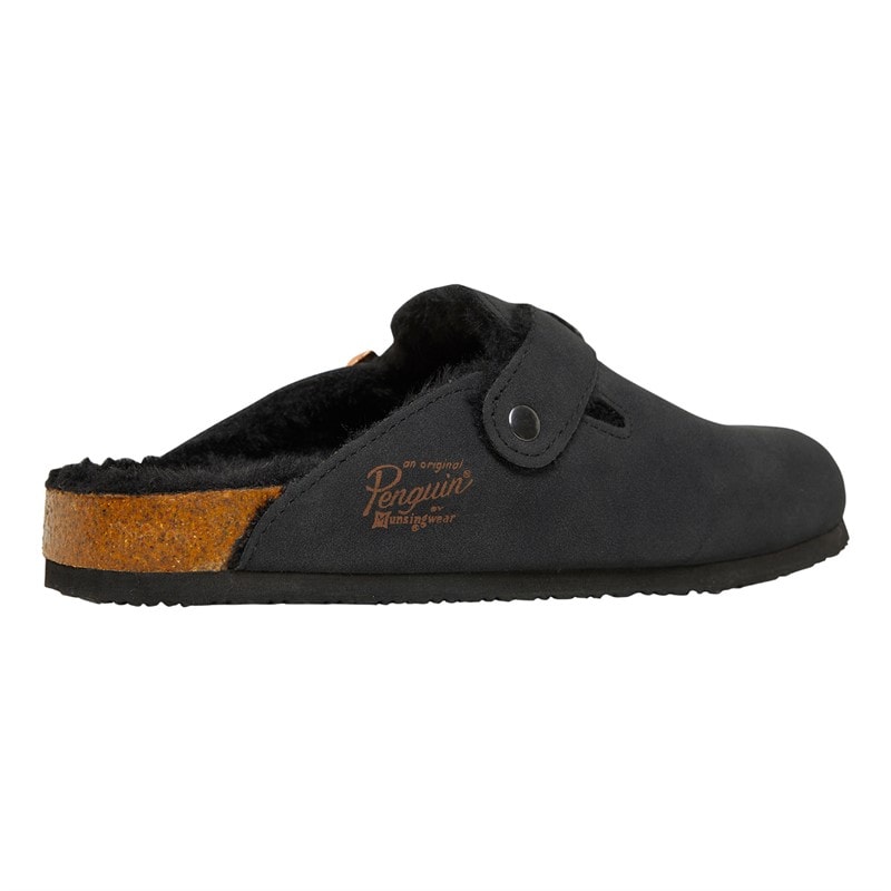 Original Penguin Womens Poppy Fur Mule Slippers Black - Image 5