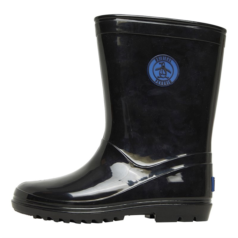 Original Penguin Junior Kids Wharf Wellington Boots Black/Blue - Image 2