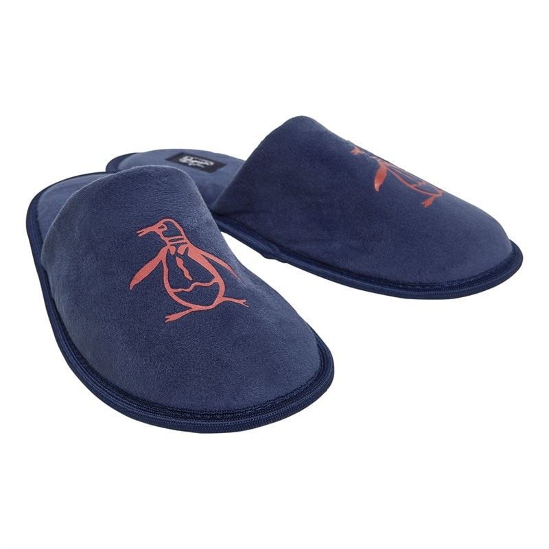 Original Penguin Junior Boys Paddington Mule Slippers Navy/Red - Image 1