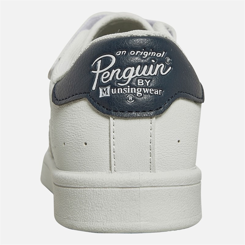 Original Penguin Junior Boys Marble Velcro Trainers White/Navy - Image 3