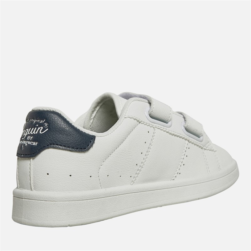 Original Penguin Junior Boys Marble Velcro Trainers White/Navy - Image 5