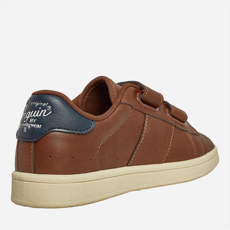 Original Penguin Junior Boys Marble Velcro Trainers Tan/Navy - Image 5