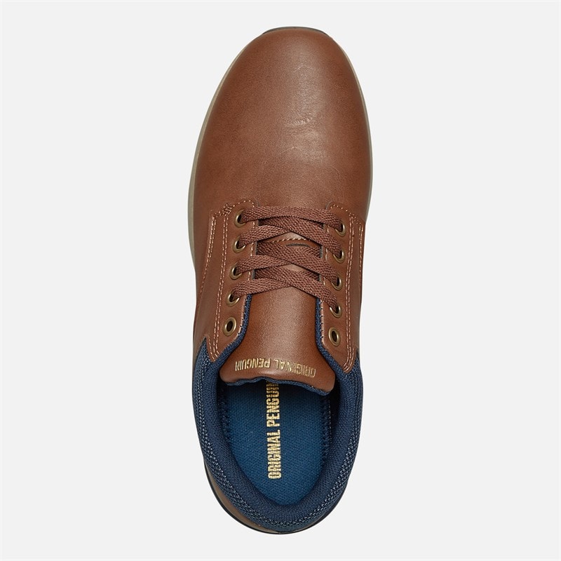 Original Penguin Mens Oak Trainers Tan/Navy - Image 4