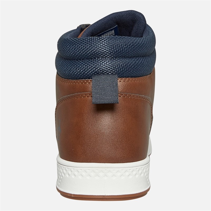 Original Penguin Mens Furrow Hi-Top Trainers Cognac - Image 3