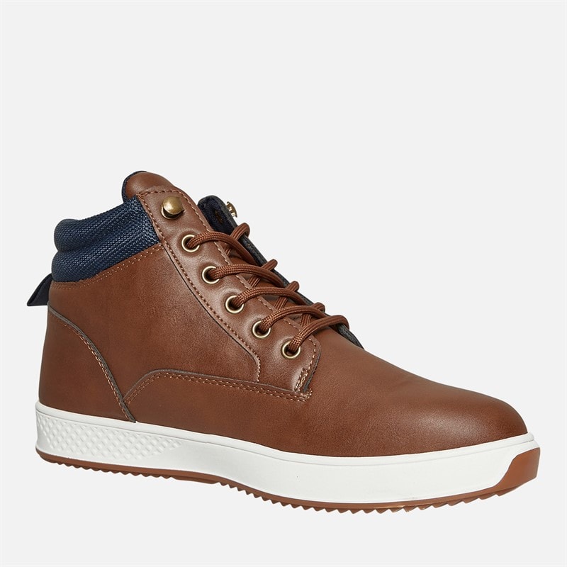 Original Penguin Mens Furrow Hi-Top Trainers Cognac - Image 5