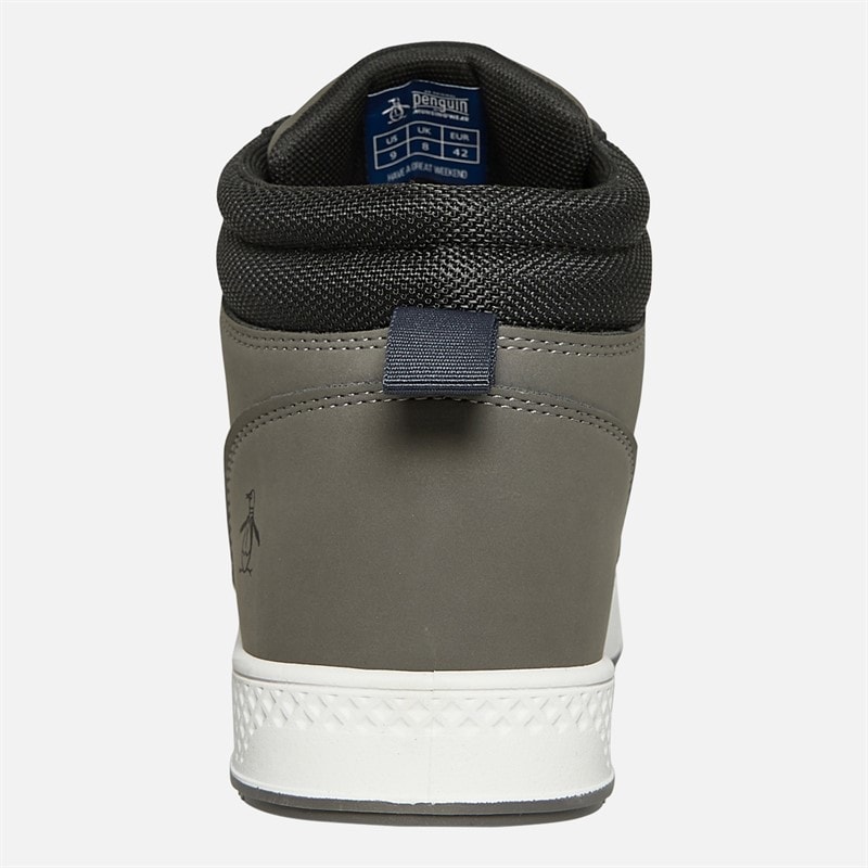 Original Penguin Mens Furrow Hi-Top Trainers Charcoal - Image 3