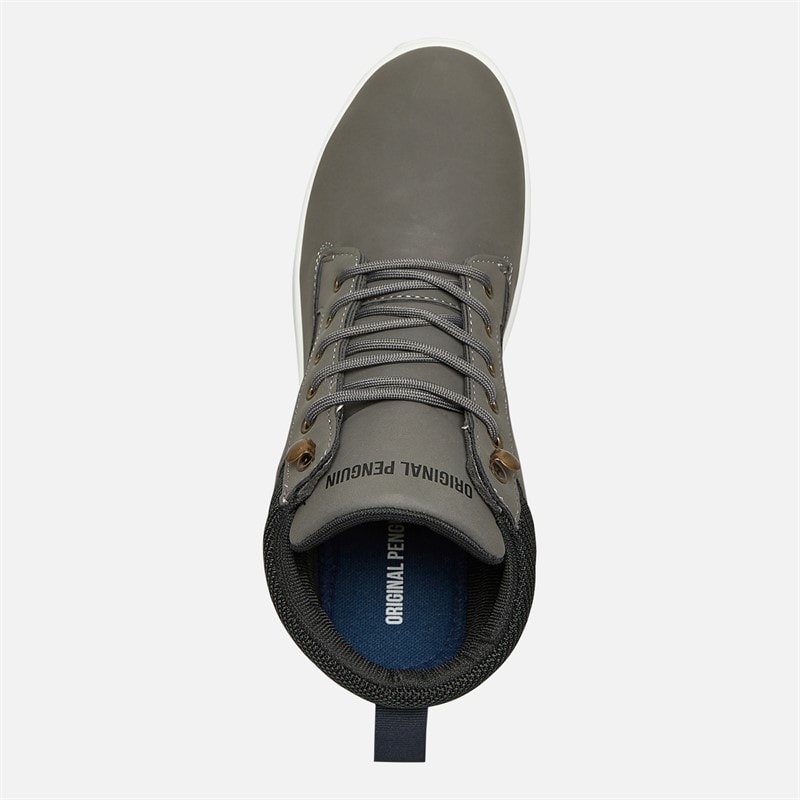 Original Penguin Mens Furrow Hi-Top Trainers Charcoal - Image 4