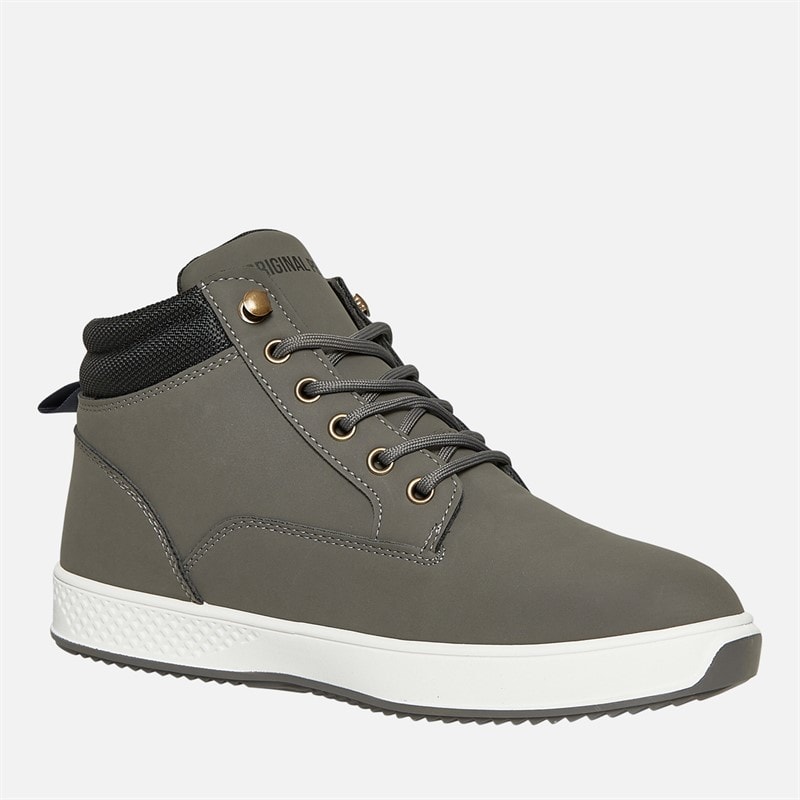 Original Penguin Mens Furrow Hi-Top Trainers Charcoal - Image 5