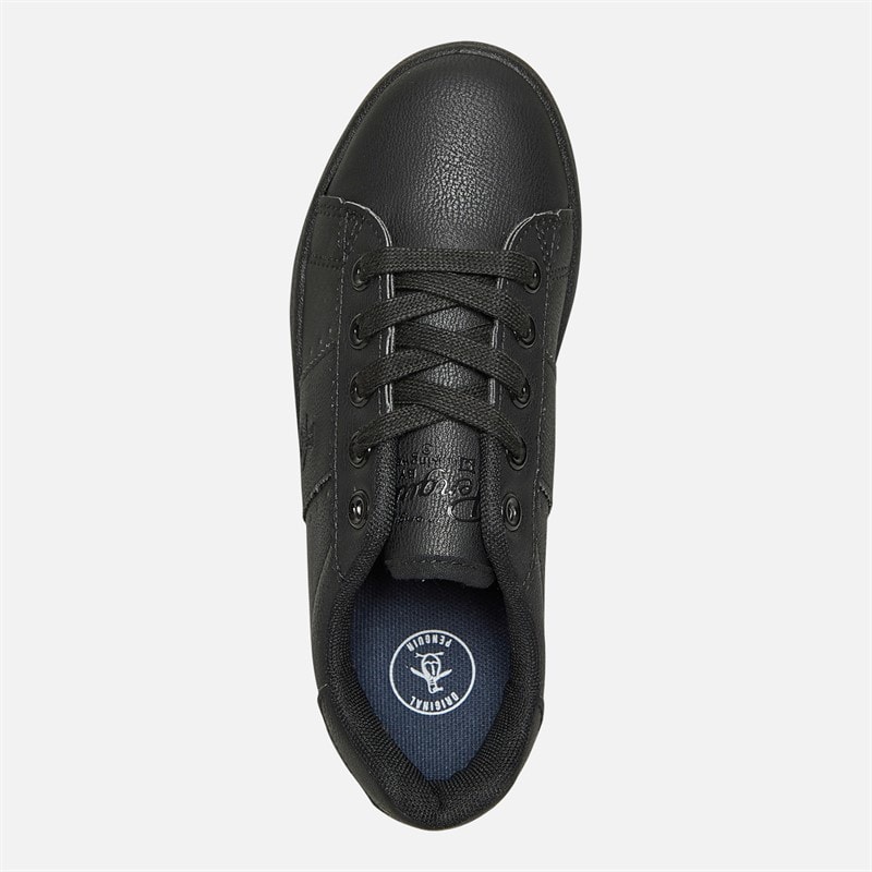 Original Penguin Junior Boys Marble Lace-Up Trainers Black/Black - Image 4