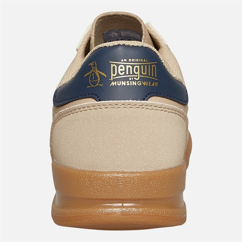 Original Penguin Mens Gaz Trainers Beige/Navy - Image 3