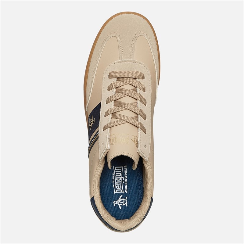 Original Penguin Mens Gaz Trainers Beige/Navy - Image 4