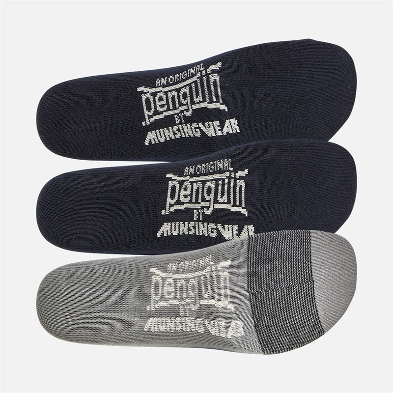 Original Penguin Mens Three Pack Design Ankle Socks Navy - Image 2