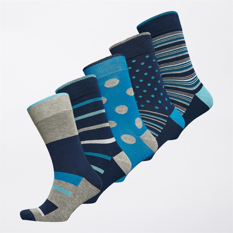 Original Penguin Mens Five Pack Socks Navy - Image 1