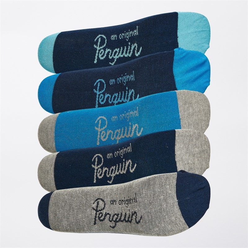 Original Penguin Mens Five Pack Socks Navy - Image 2