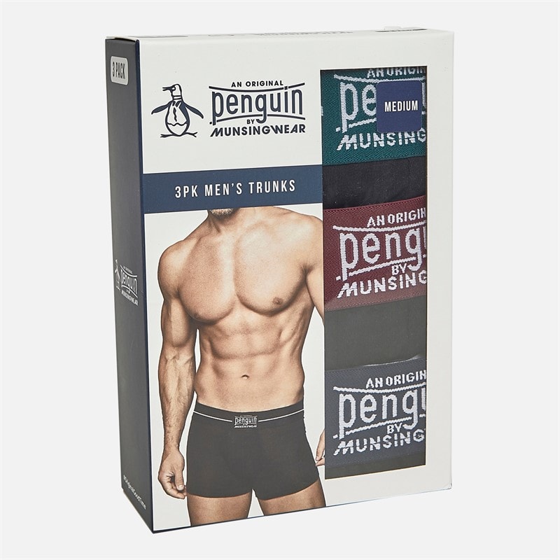 Original Penguin Mens Three Pack Boxers Black/Teal - Image 2