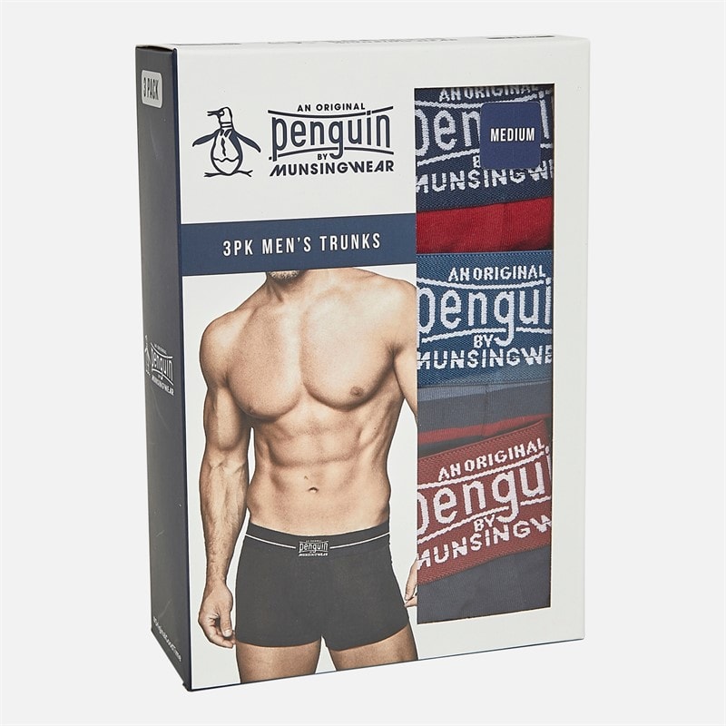 Original Penguin Mens Three Pack Boxers Stripe/Port/Navy - Image 2