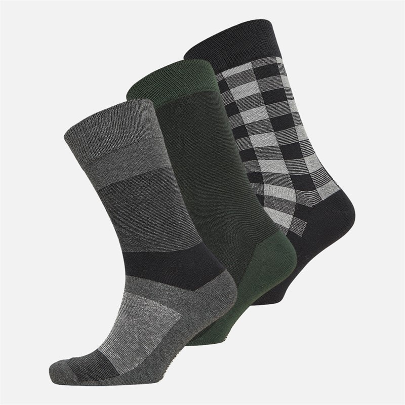 Original Penguin Mens Three Pack Design Ankle Socks Black - Image 1