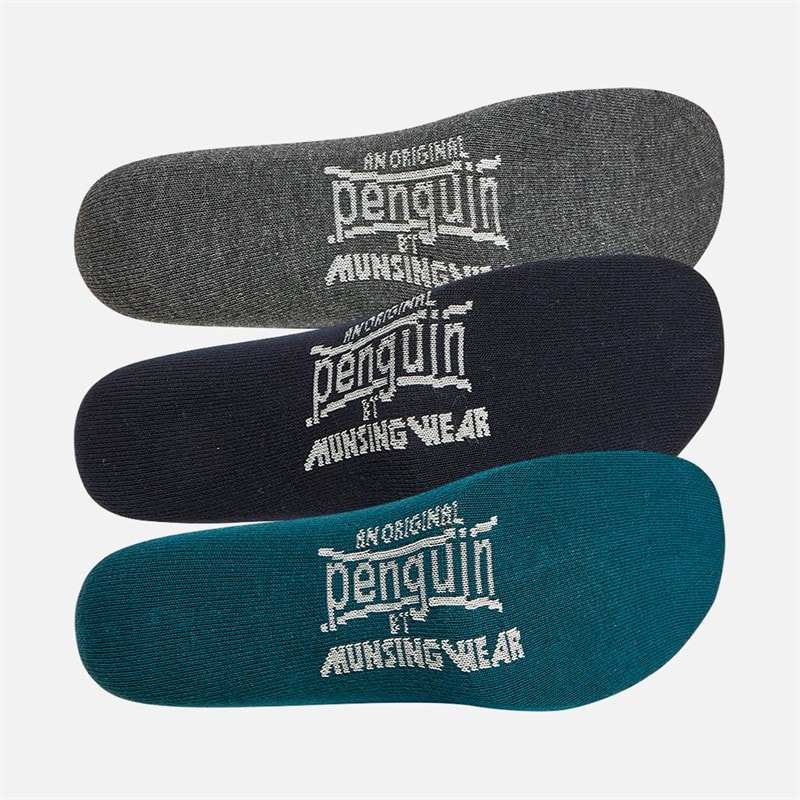 Original Penguin Mens Three Pack Design Ankle Socks Navy - Image 2