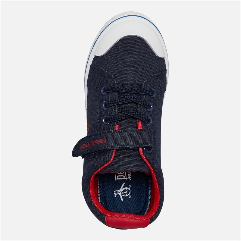 Original Penguin Boys Canvas Trainers Navy/Red - Image 4