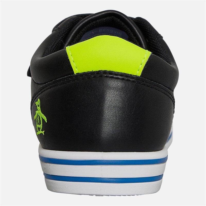 Original Penguin Boys Rainbow Trainers Black/Safety Yellow - Image 3