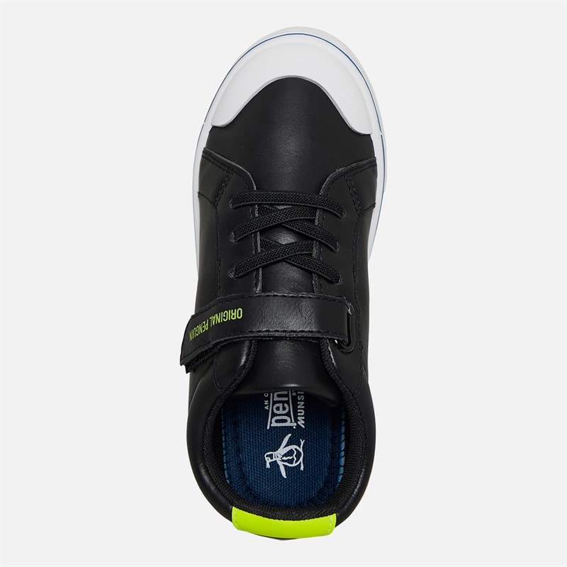 Original Penguin Boys Rainbow Trainers Black/Safety Yellow - Image 4