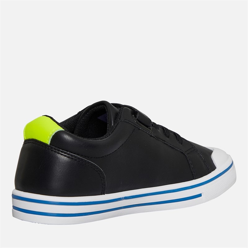 Original Penguin Boys Rainbow Trainers Black/Safety Yellow - Image 5