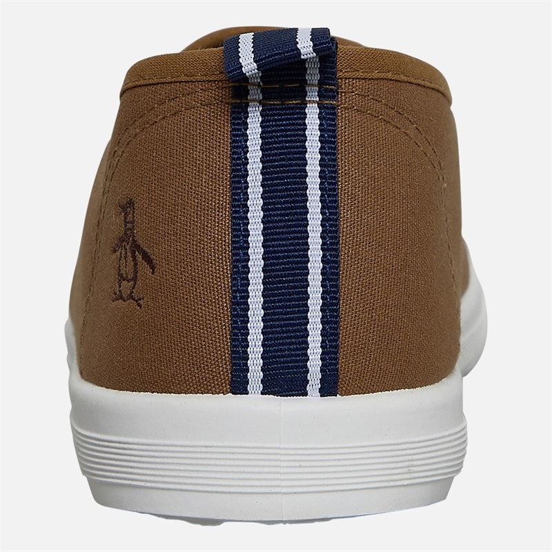 Original Penguin Mens Sabre Slip On Canvas Pumps Tan - Image 3