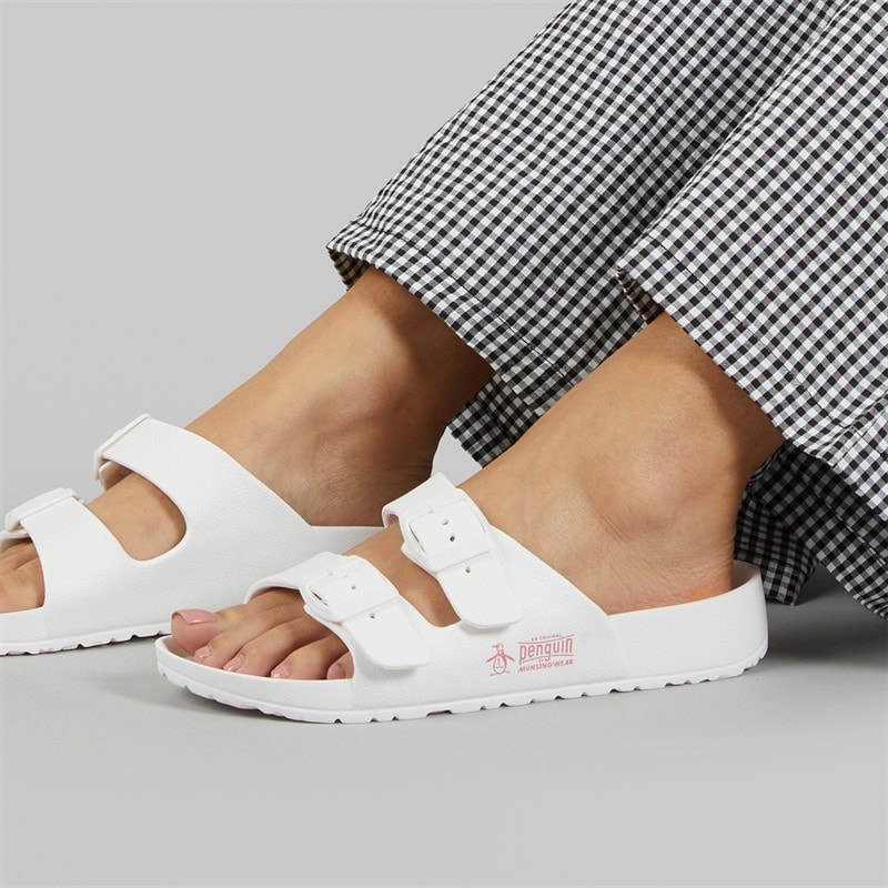 Original Penguin Womens Eden Two-Strap Sandals White - Image 1