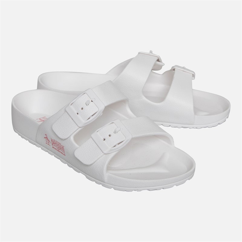 Original Penguin Womens Eden Two-Strap Sandals White - Image 2