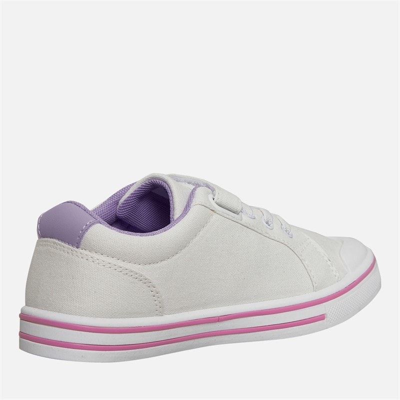 Original Penguin Girls Canvas Trainers White/Lilac - Image 5