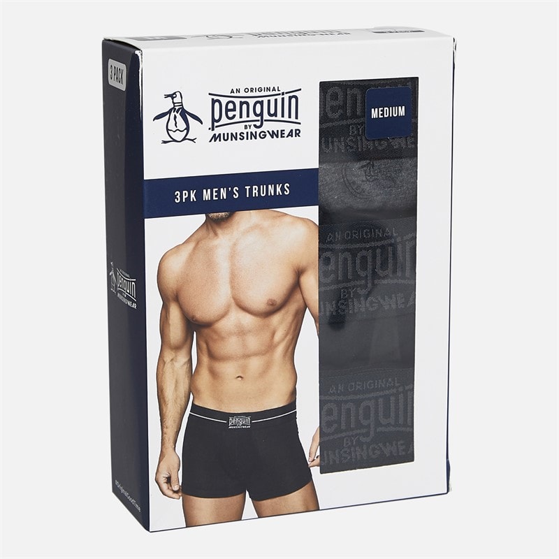 Original Penguin Mens Three Pack Penguin Trunks Circle/Stripe/Mono - Image 2