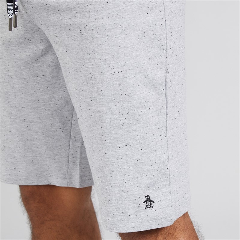 Original Penguin Mens Nepped Jersey Lounge Shorts Grey Marl/Black - Image 3