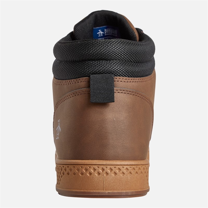Original Penguin Mens Furrow Hi Top Trainers Chocolate - Image 3