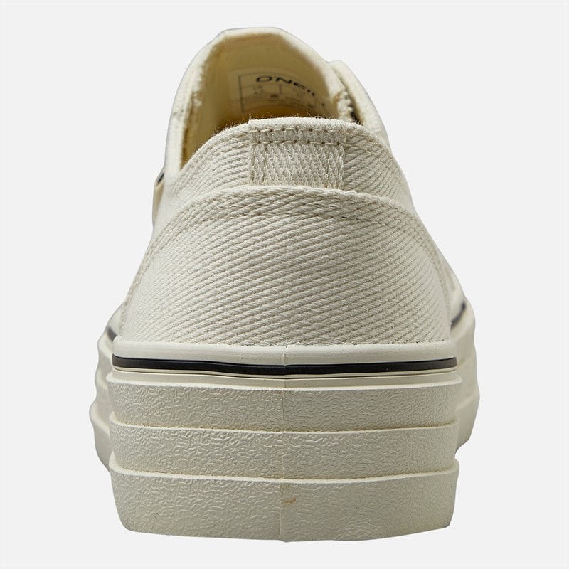 O'Neill Womens Copa Chunky Canvas Trainers Off White - Image 4