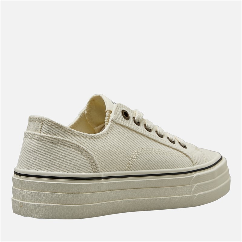 O'Neill Womens Copa Chunky Canvas Trainers Off White - Image 5