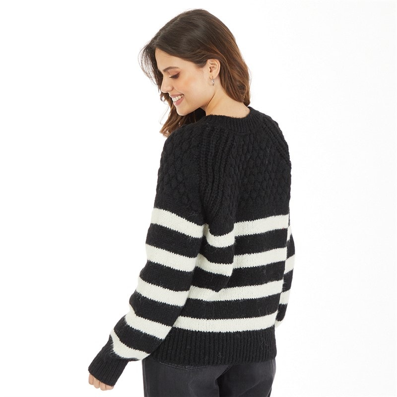 Only Womens Billie Life Stripe Jumper Black - Image 2