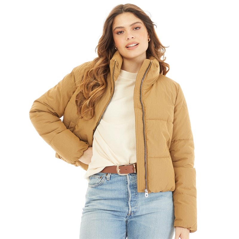 Only Womens Dolly Short Puffer Jacket Tigers Eye