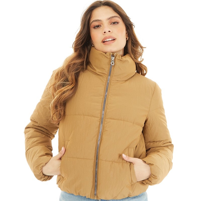 Only Womens Dolly Short Puffer Jacket Tigers Eye - Image 3