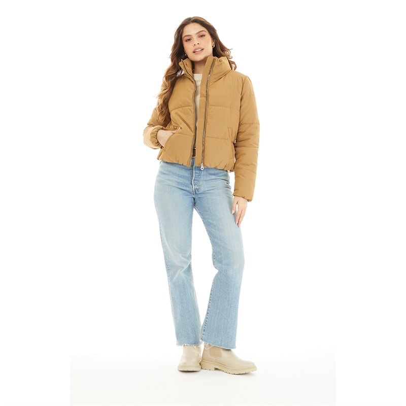 Only Womens Dolly Short Puffer Jacket Tigers Eye - Image 4