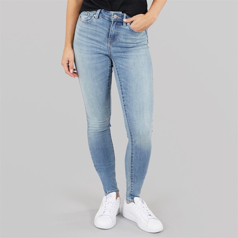 Only Womens Mid Waist Skinny Jeans Medium Blue Denim