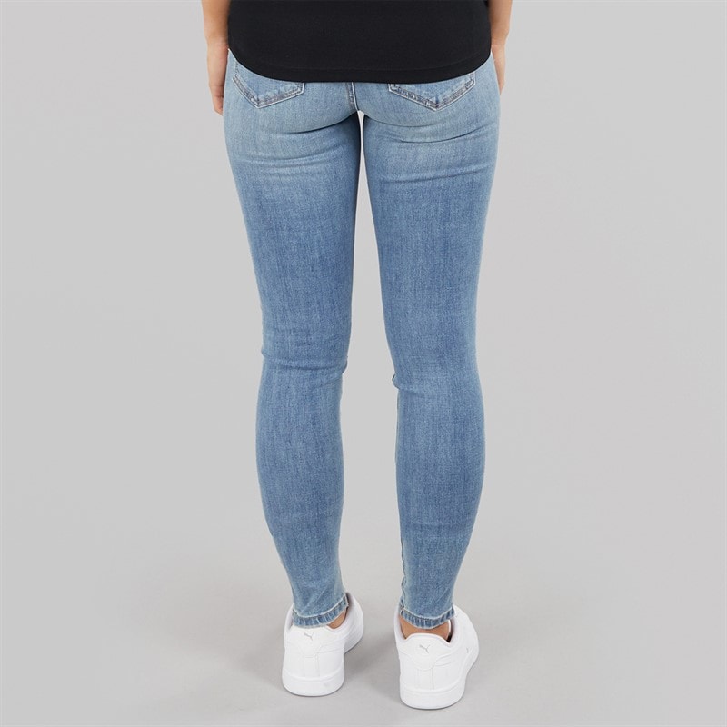 Only Womens Mid Waist Skinny Jeans Medium Blue Denim - Image 2