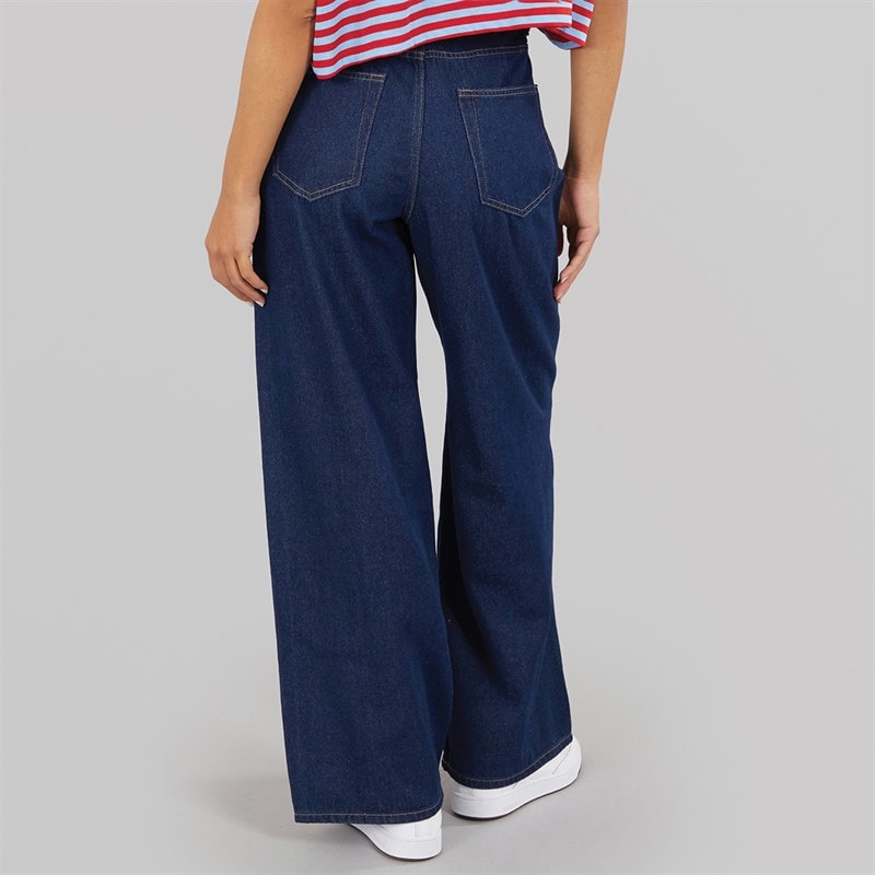 Only Womens Hope Wide Leg Jeans Dark Blue Denim - Image 2
