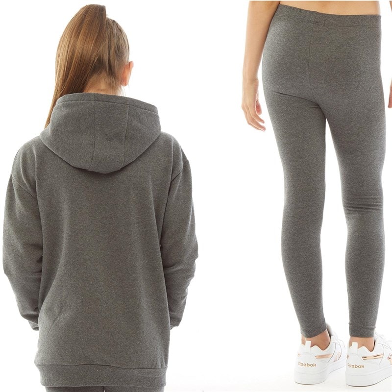 Pindydoll Girls Sasha Tracksuit Set Charcoal Marl - Image 3