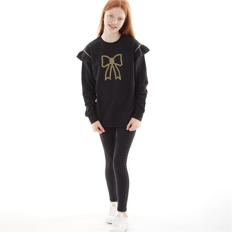 Pindydoll Girls Danny Sweatshirt And Leggings Set Black