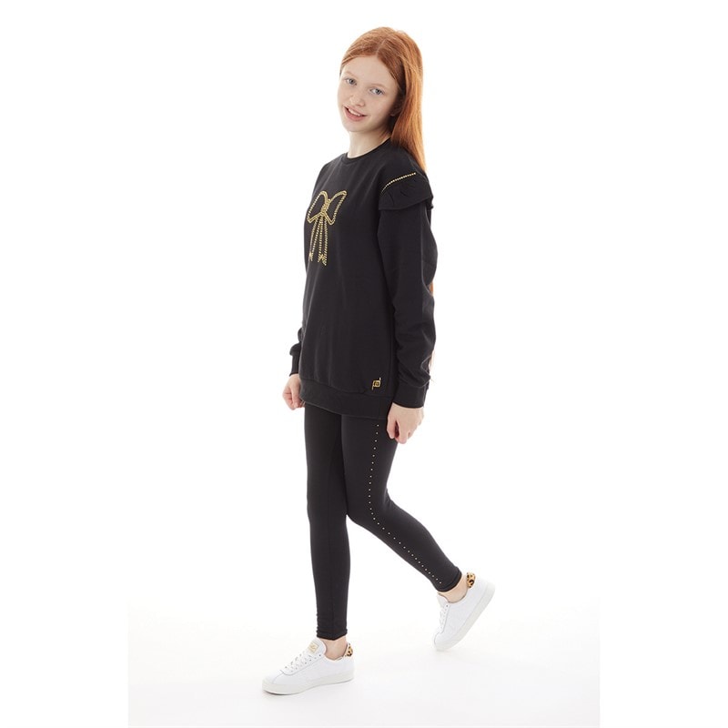 Pindydoll Girls Danny Sweatshirt And Leggings Set Black - Image 3