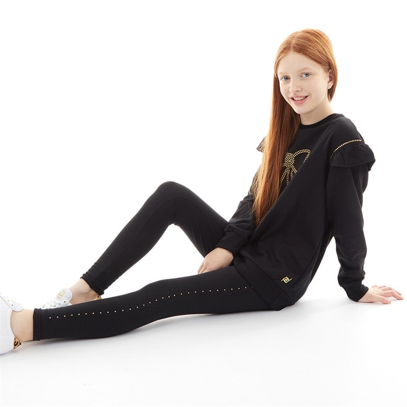 Pindydoll Girls Danny Sweatshirt And Leggings Set Black - Image 4