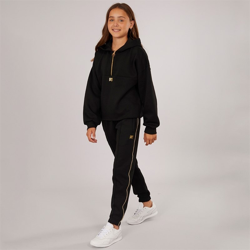 Pindydoll Girls 1/4 Zip Tracksuit Black - Image 1