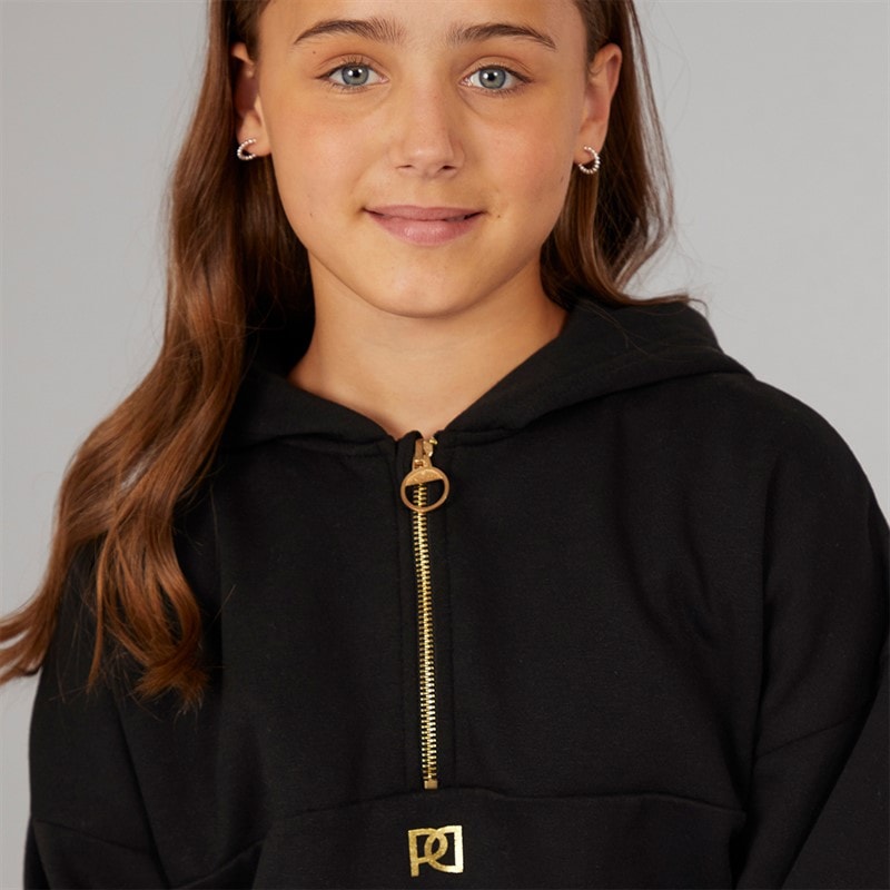 Pindydoll Girls 1/4 Zip Tracksuit Black - Image 3