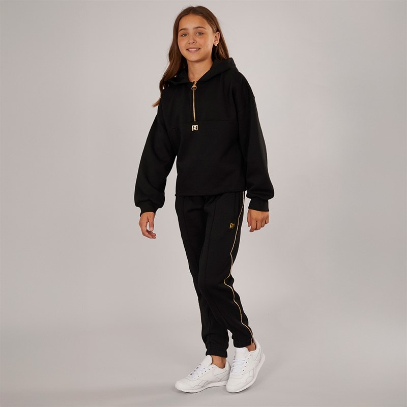 Pindydoll Girls 1/4 Zip Tracksuit Black - Image 4